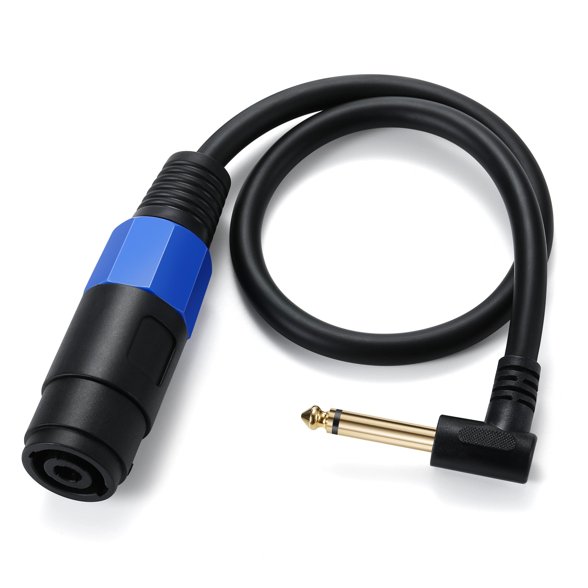 6.35mm 1/4 TS angled speaker cable twist lock 0.5m