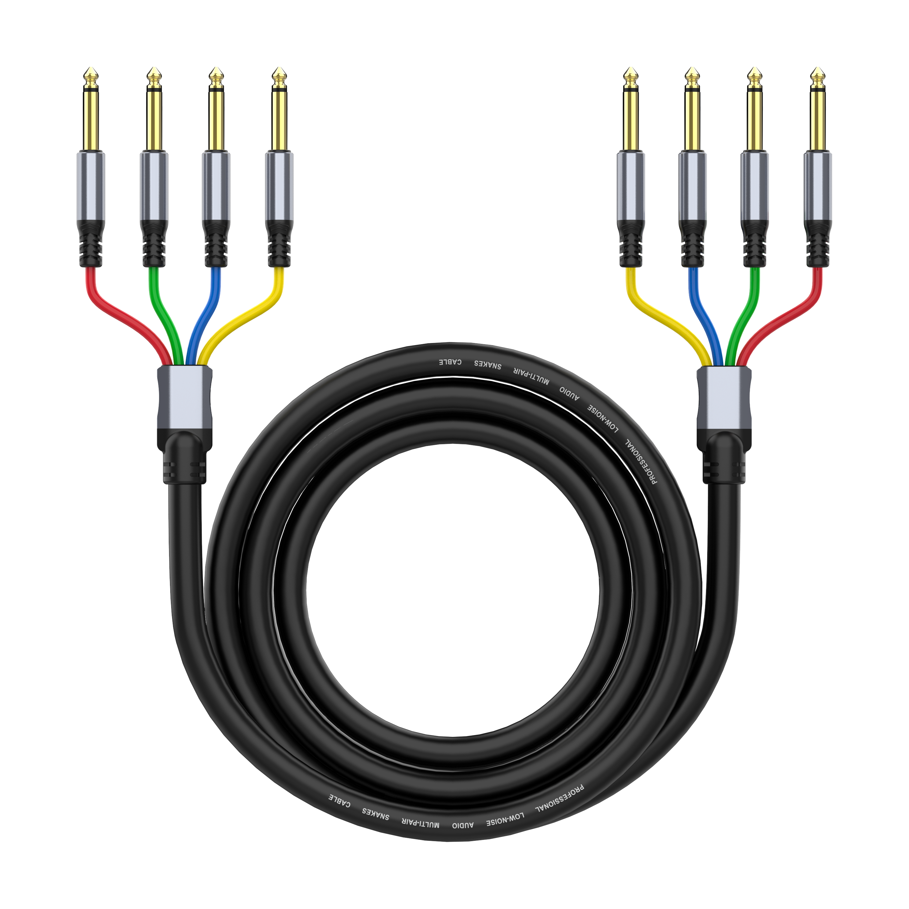 6.35mm 1/4 inch mono jack plug to plug stage snake link cable for live sound and audio routing
