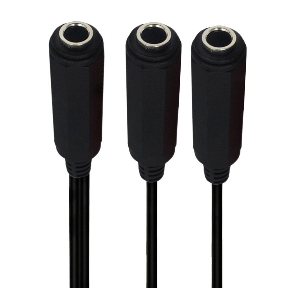 6.35mm Female to Dual 6.35mm Female Stereo Jack Audio Extension Cable, 1/4" TRS to 2 x 1/4" TRS Y Splitter