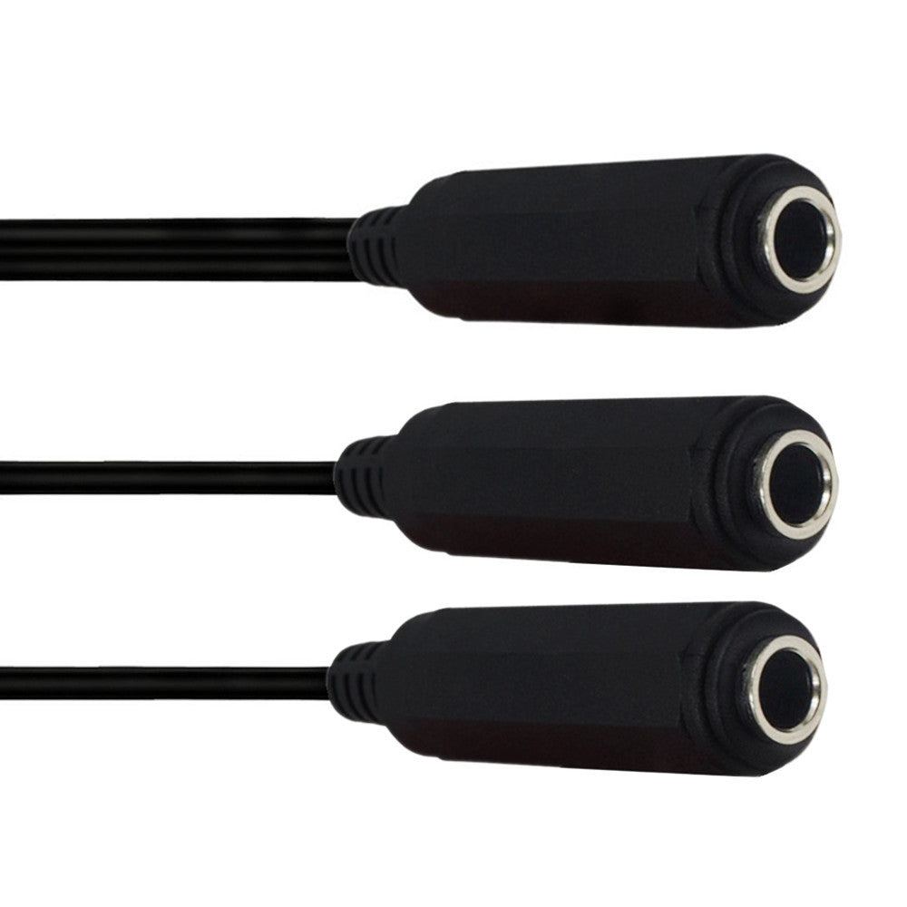 6.35mm Female to Dual 6.35mm Female Stereo Jack Audio Extension Cable, 1/4" TRS to 2 x 1/4" TRS Y Splitter