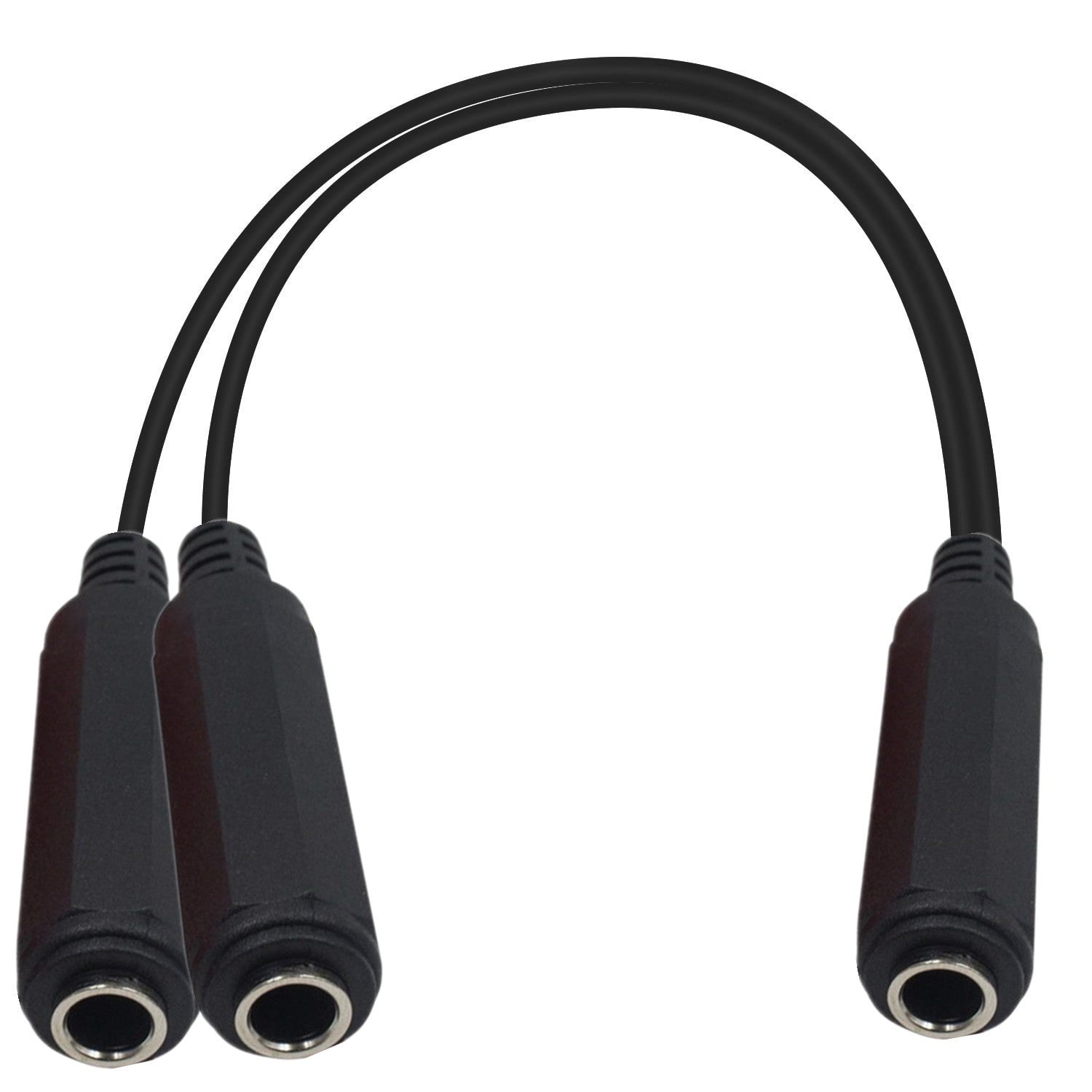 6.35mm Female to Dual 6.35mm Female Stereo Jack Audio Extension Cable, 1/4" TRS to 2 x 1/4" TRS Y Splitter