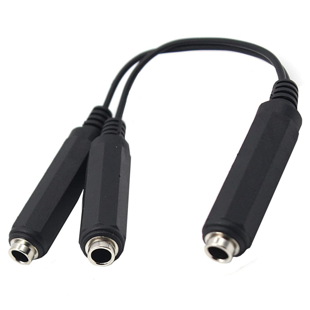 6.35mm Female to Dual 6.35mm Female Stereo Jack Audio Extension Cable, 1/4" TRS to 2 x 1/4" TRS Y Splitter