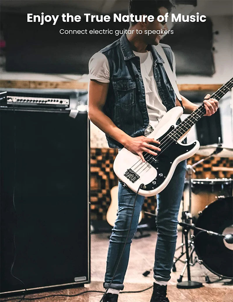 6.35mm 1/4 TS Mono Male to Female Guitar Extension Cable