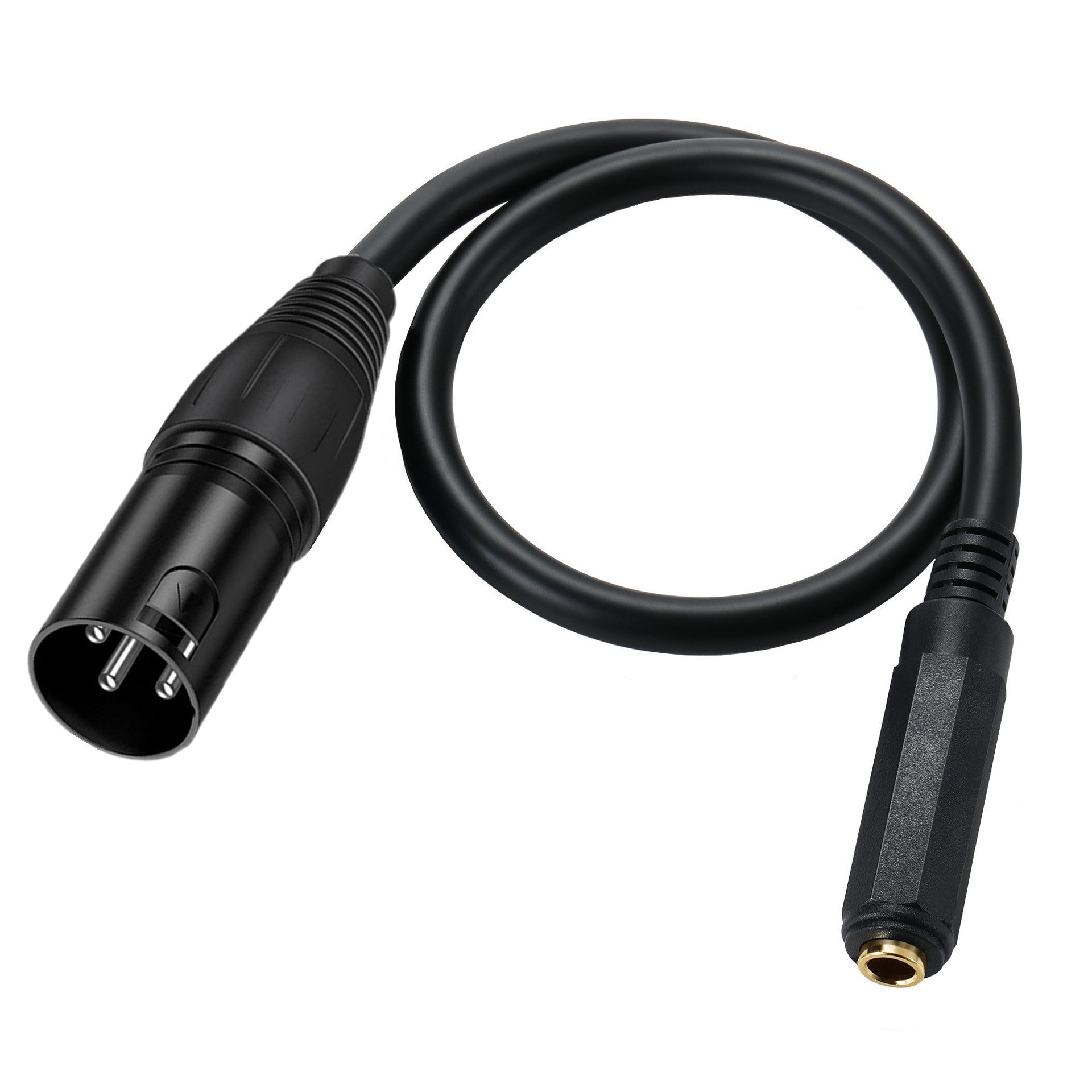 3 Pin XLR Male to 6.35mm 1/4" TRS Female Audio Converter Cable