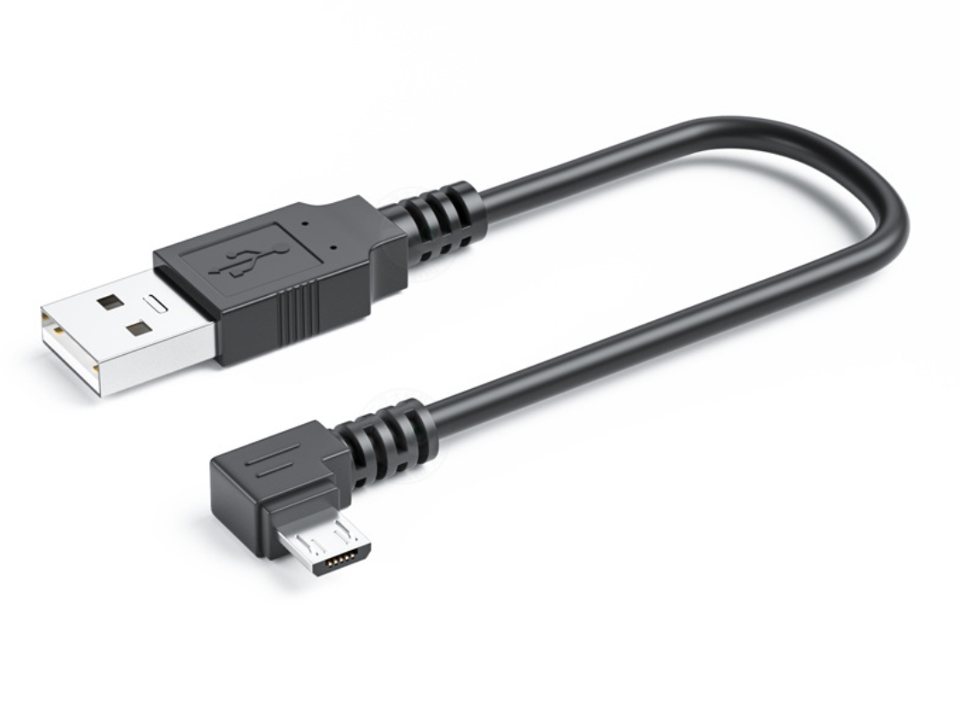 Micro USB 5-Pin to USB 2.0 Type-A Data & Charging Cable – Left Angle Connector