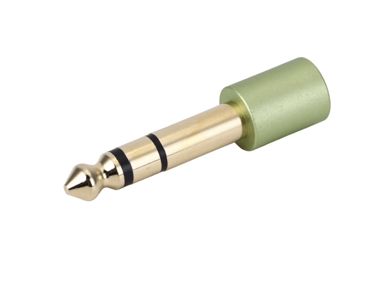 6.35mm to 3.5mm stereo audio adapter green aluminium housing