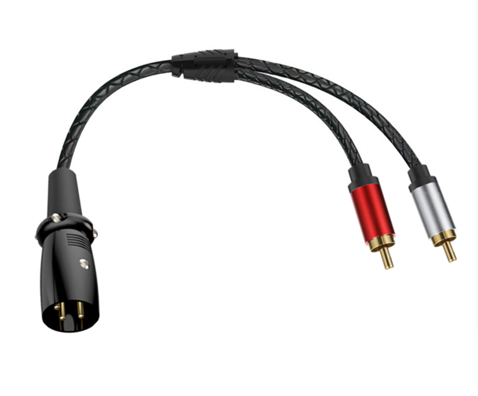 XLR Male to Dual RCA Male Y Splitter Cable – 3 Pin XLR to 2 RCA Stereo Audio Adapter for Microphone, Mixer & Amplifier