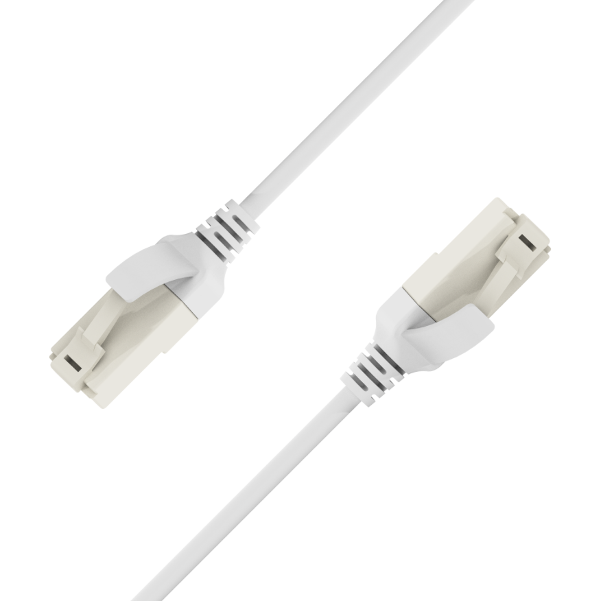 Antibacterial CAT6 slim Ethernet patch cable for healthcare use