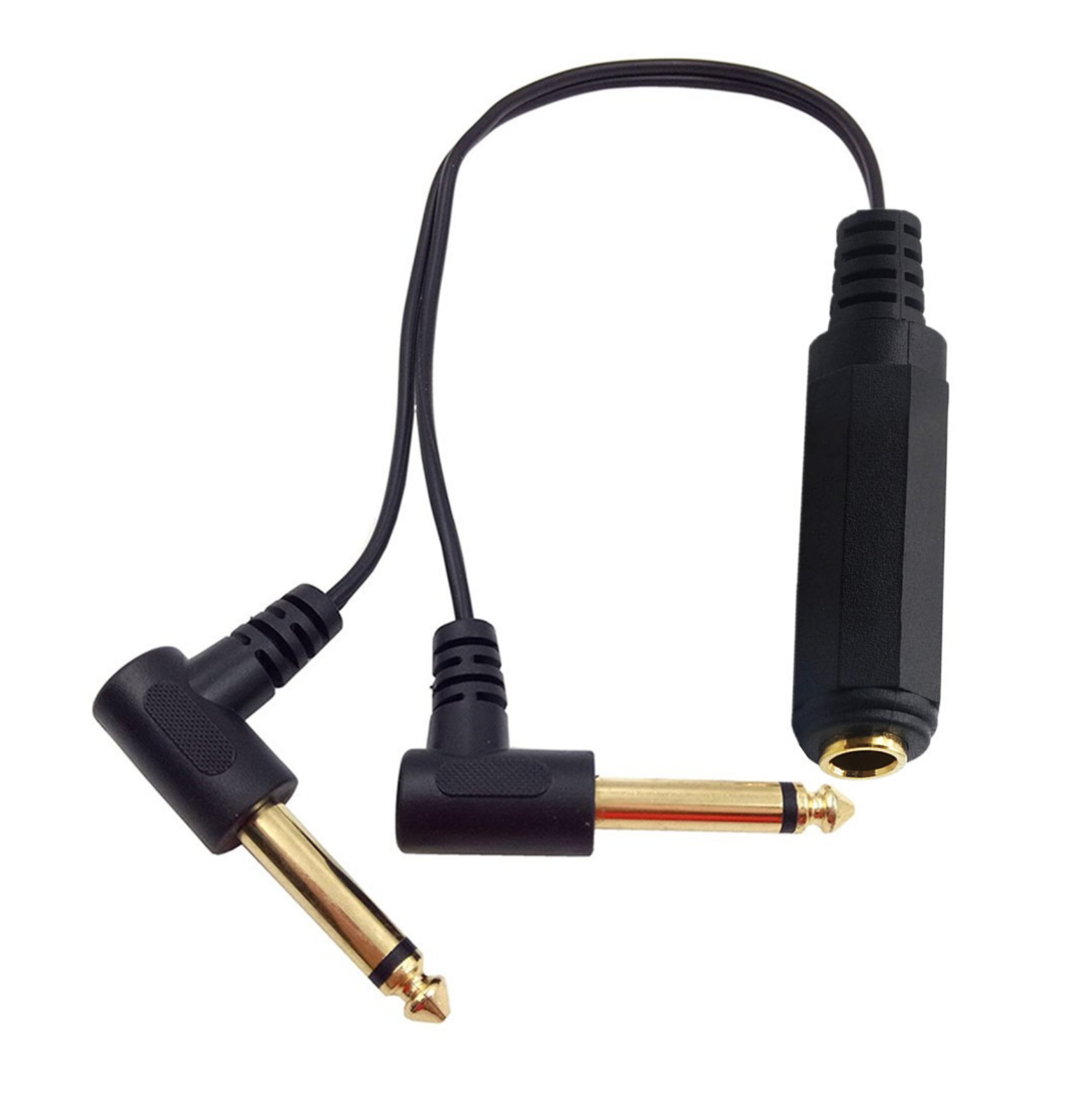 6.35mm TRS Female to Dual 6.35mm TS Male Splitter Cable – 1/4 Inch Stereo to 2 Mono Audio Y Cable for Mixer/Amplifier