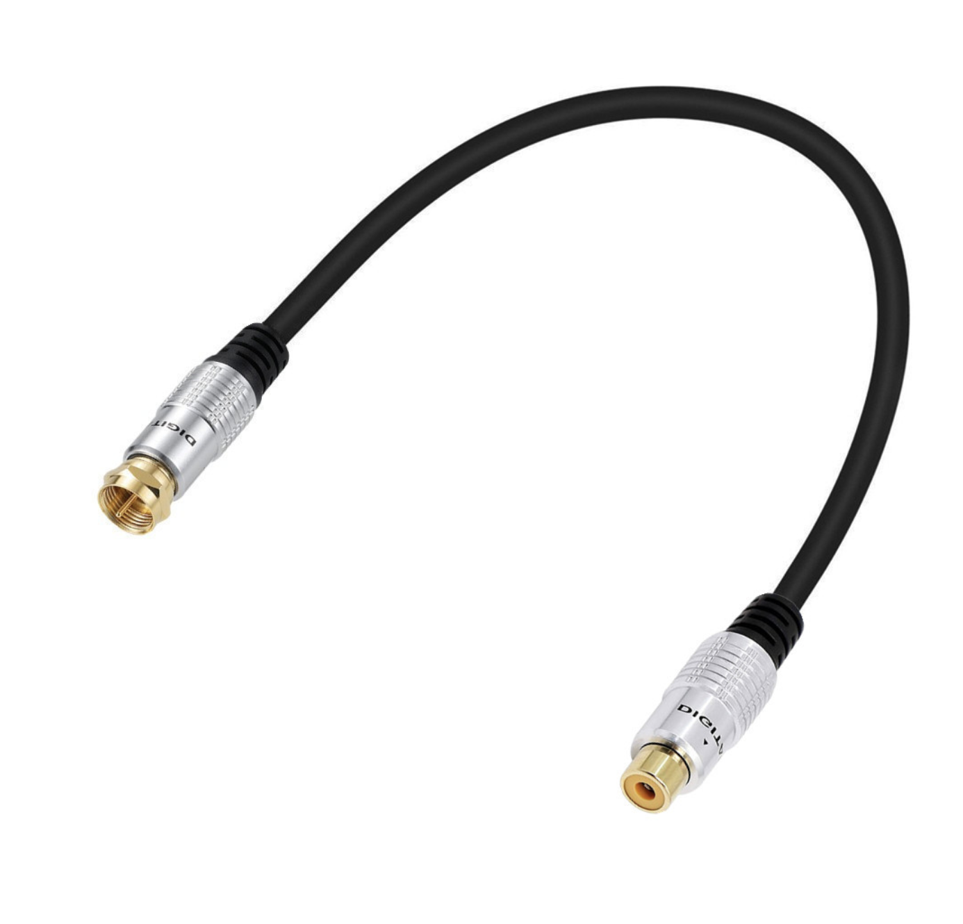 RCA Female to F-Type Coaxial Male Adapter Cable | Audio Connector for TV & Subwoofer