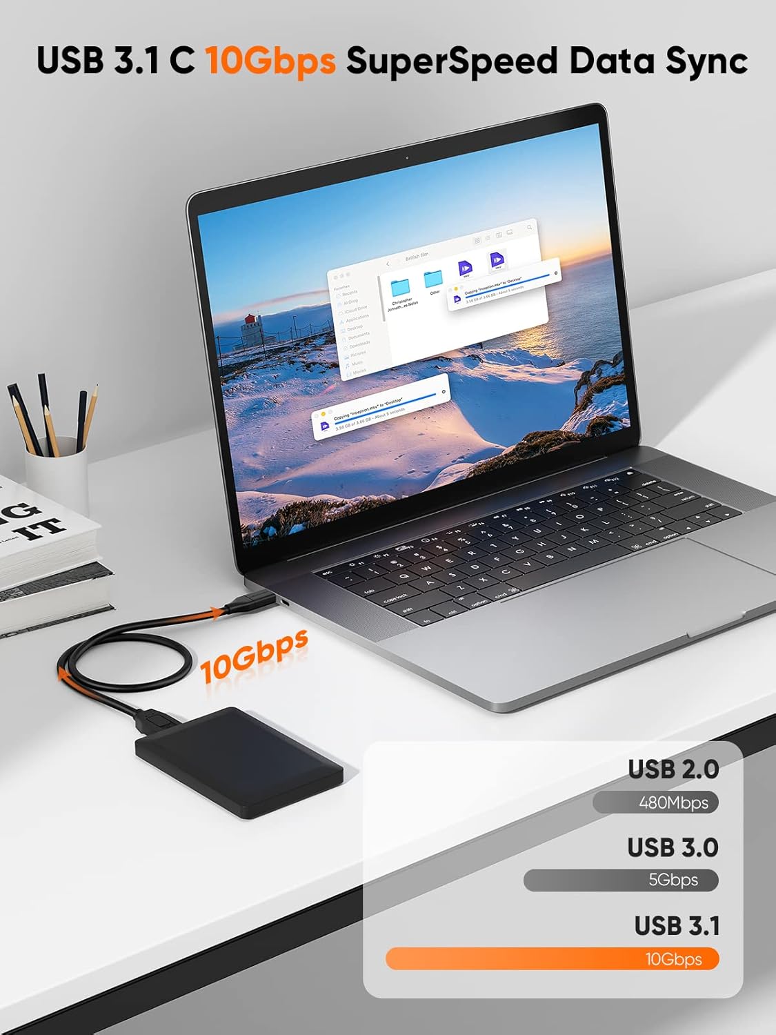 USB-C to Micro-B 3.0 Gold Cable – Fast Data & Charging for MacBook, Chromebook