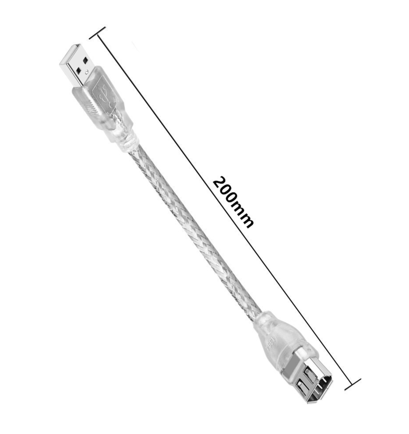 FireWire IEEE 1394 6-Pin Female to USB 2.0 A Male Adapter Cable 20cm