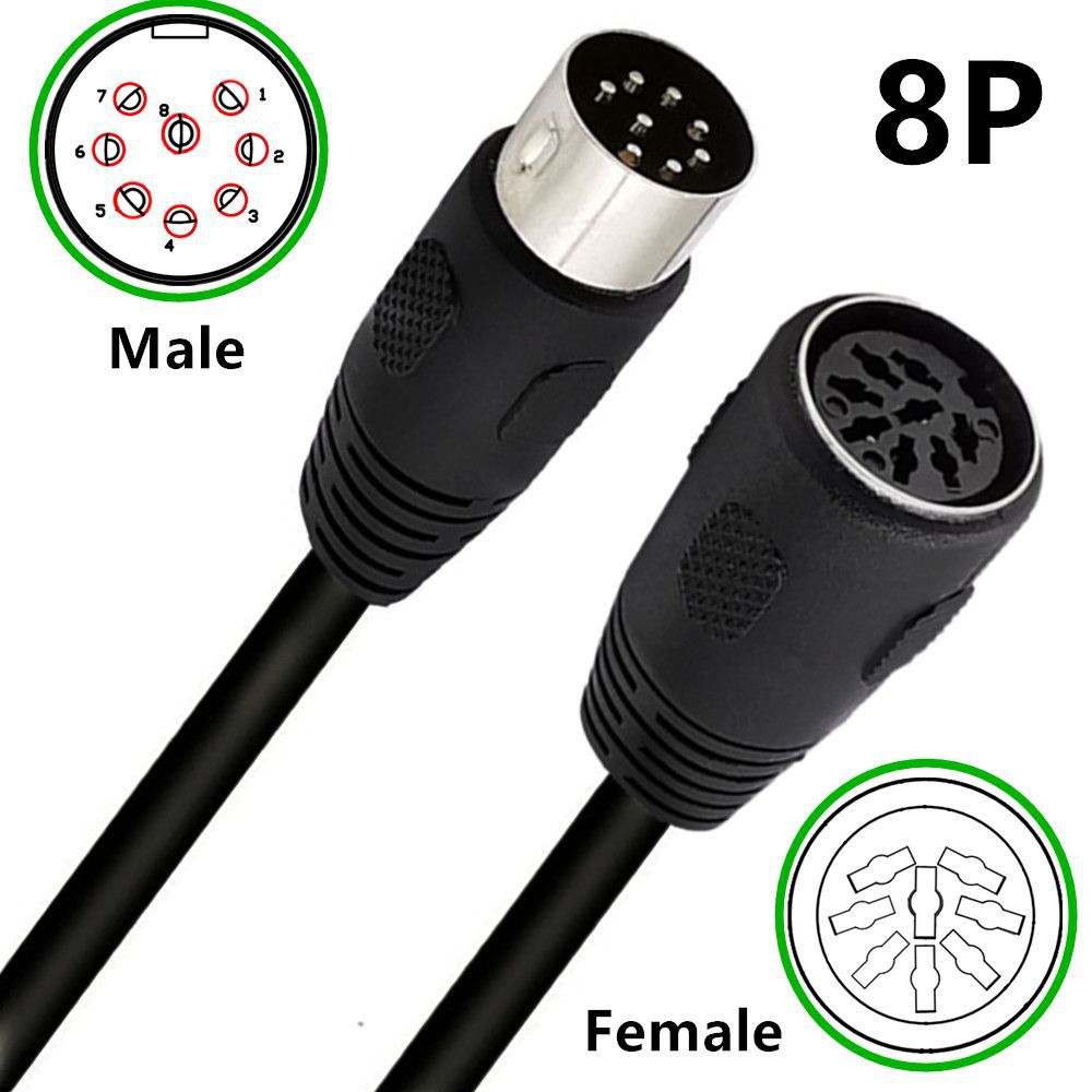 XLR cable with male and female connectors, showing pinout diagrams.