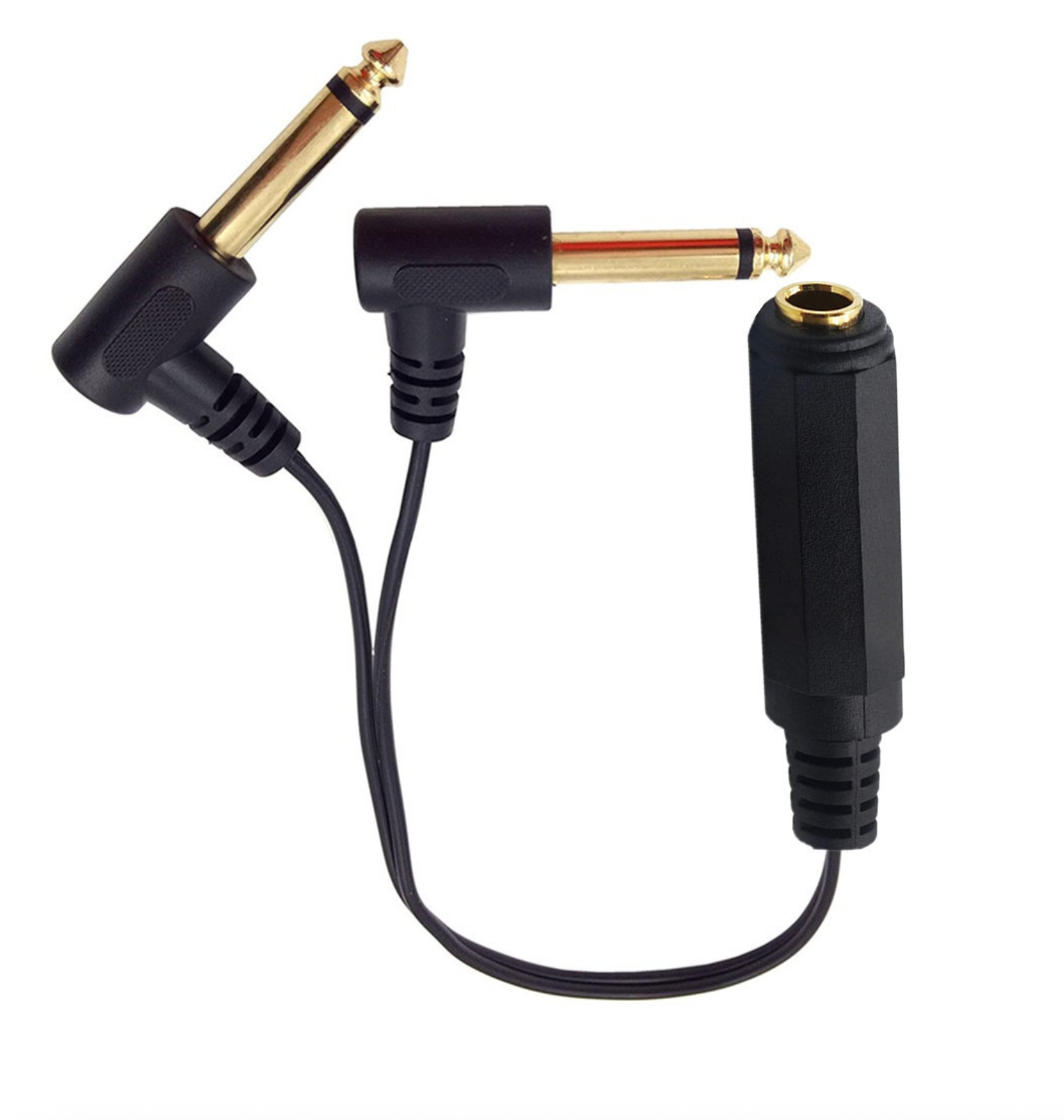 6.35mm TRS Female to Dual 6.35mm TS Male Splitter Cable – 1/4 Inch Stereo to 2 Mono Audio Y Cable for Mixer/Amplifier