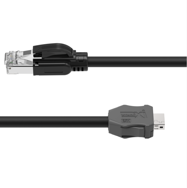 ix industrial Ethernet cable with RJ45 male connector and PUR jacket