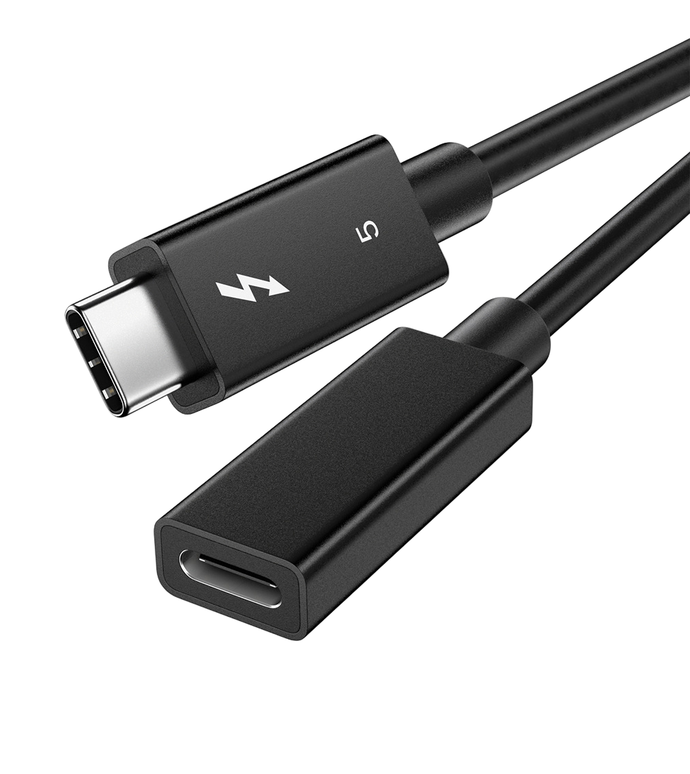 Thunderbolt 5 Extension Cable Male to Female 80Gbps High-Speed PD 240W Type-C Coaxial Full-Function Docking Support