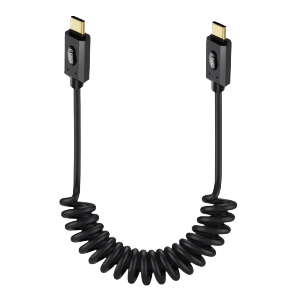 USB 5 Retractable Thunderbolt Cable | USB C Male to USB C Male | 80Gbps, 240W PD, 16K/8K Ultra HD