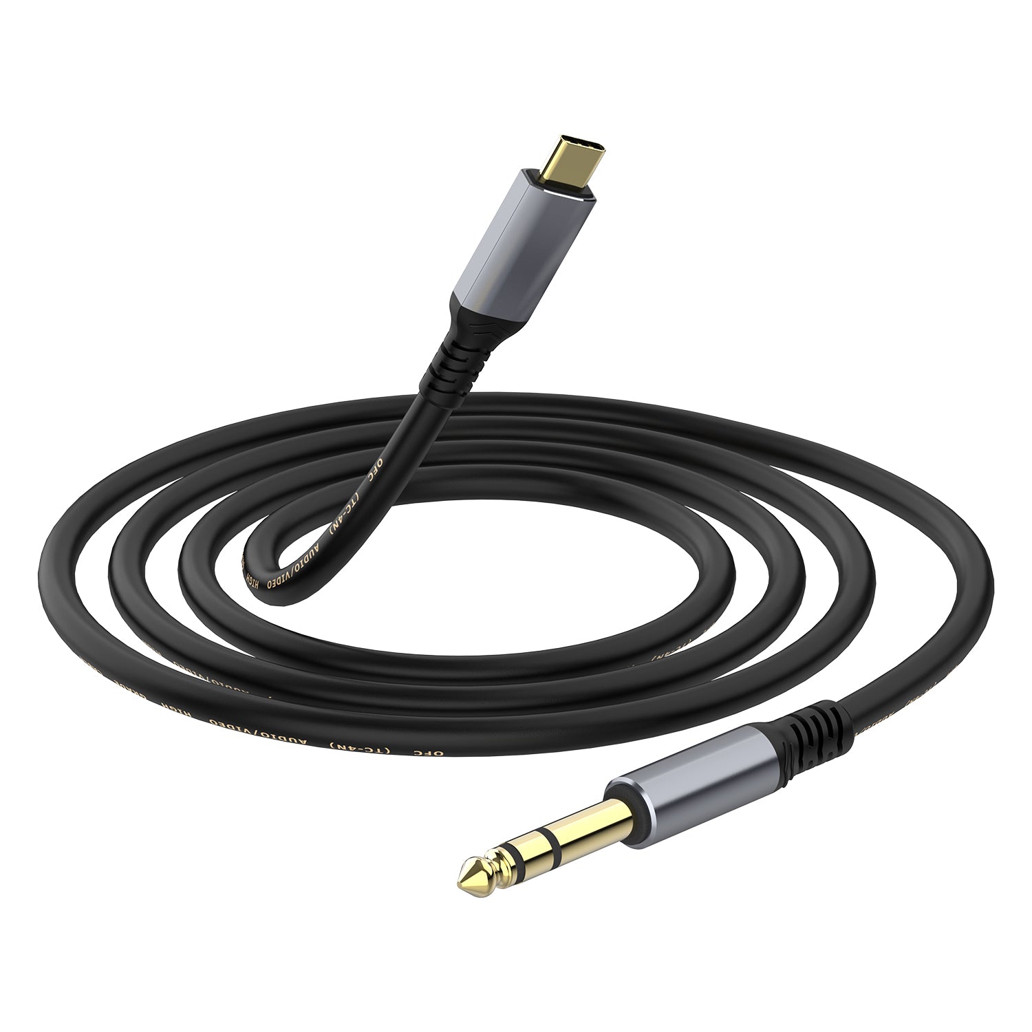 USB C to 6.35mm TRS Auxiliary Male Cable, Aux Audio Adapter Jack Stereo Cable for Speakers, Amplifier, Mixing Console