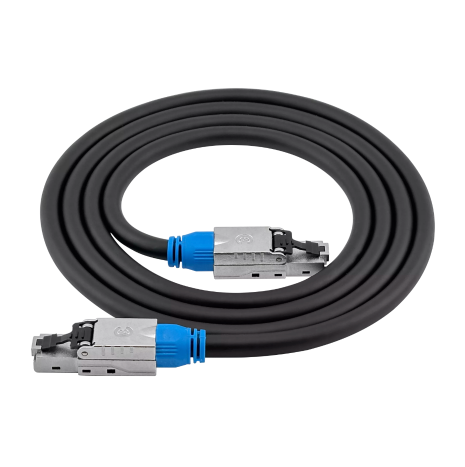 Shielded CAT6A 10G Ethernet cable for industrial automation and networking
