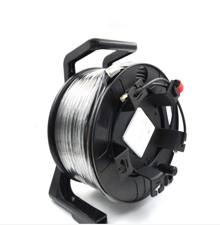 CAT.7 S/FTP outdoor PUR installation link cable reel with integrated RJ45 faceplate