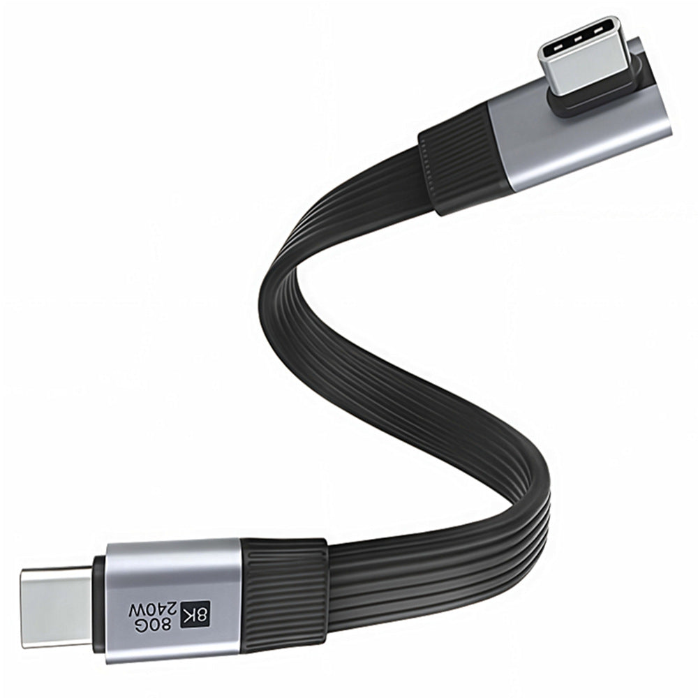 Black USB cable with silver connectors on a white background
