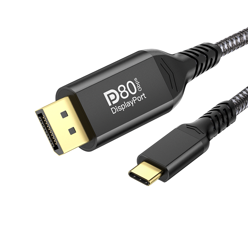 USB-C to DisplayPort 2.1 Cable – Bi-Directional 16K 30Hz, 80Gbps High-Speed Display Port Adapter Cord