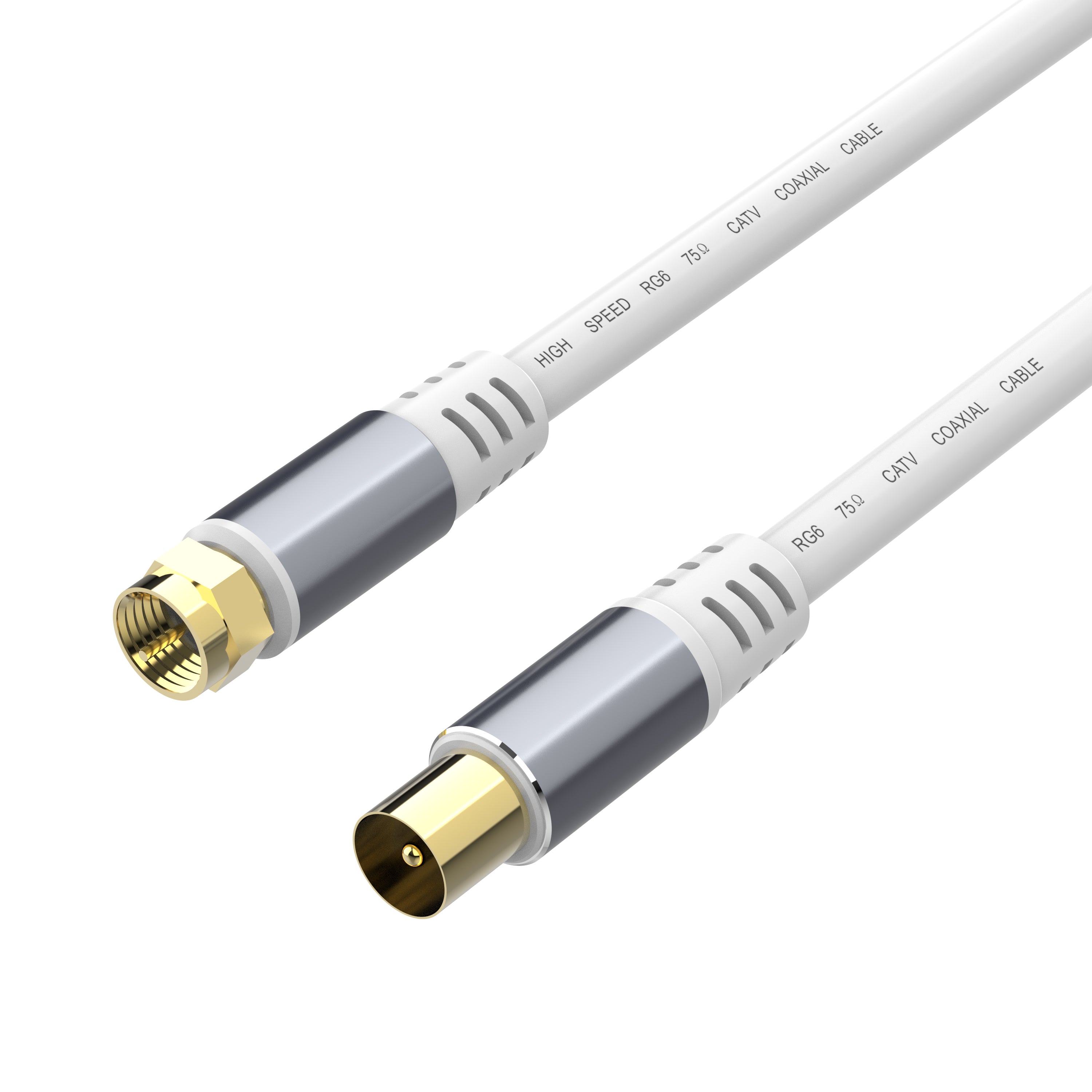 RF TV aerial cable with F-type connector