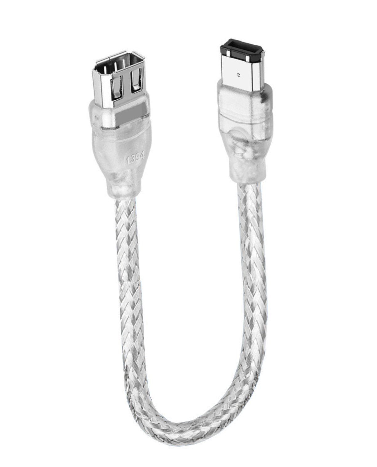 USB cable with braided design on a white background
