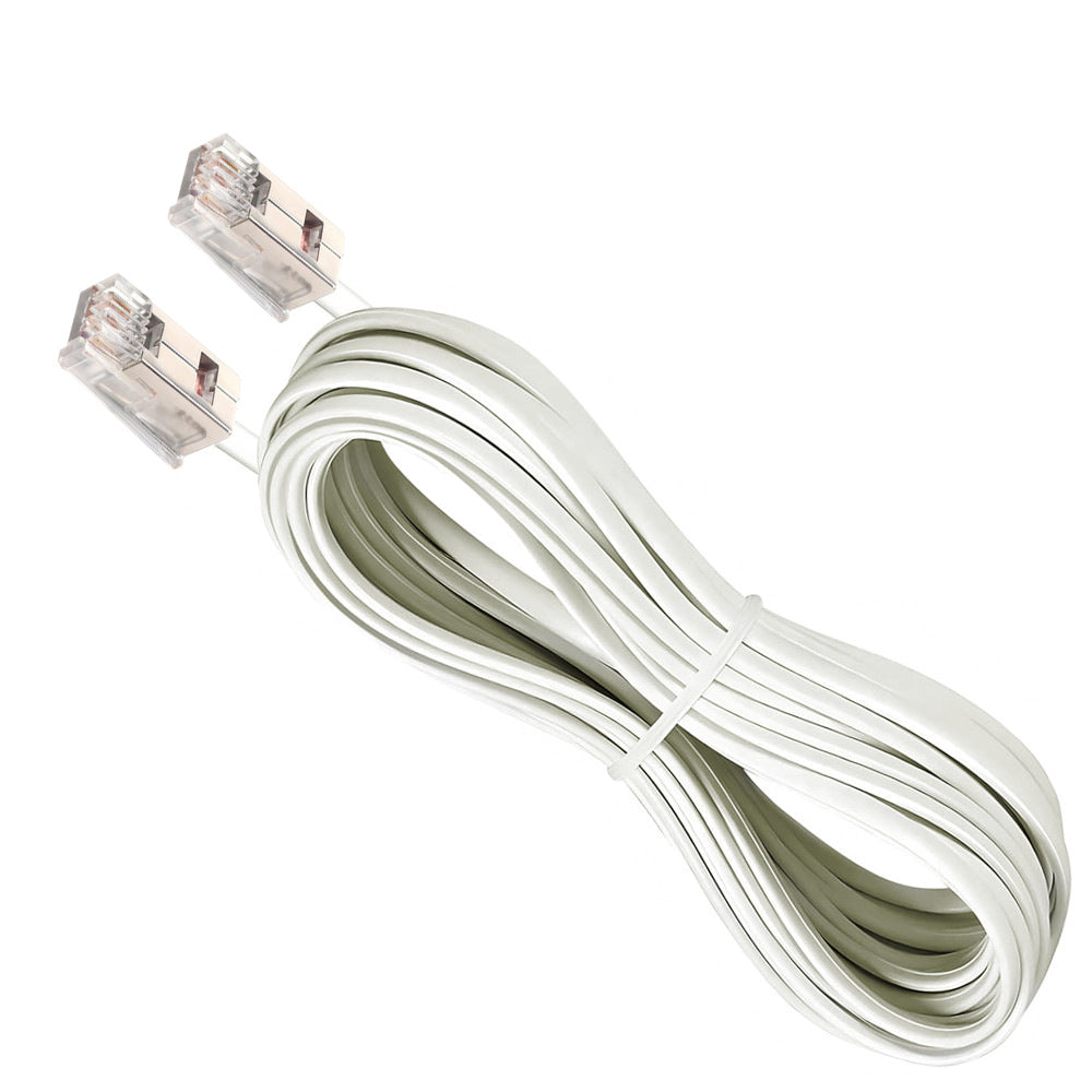 White Ethernet cable with two connectors on a white background