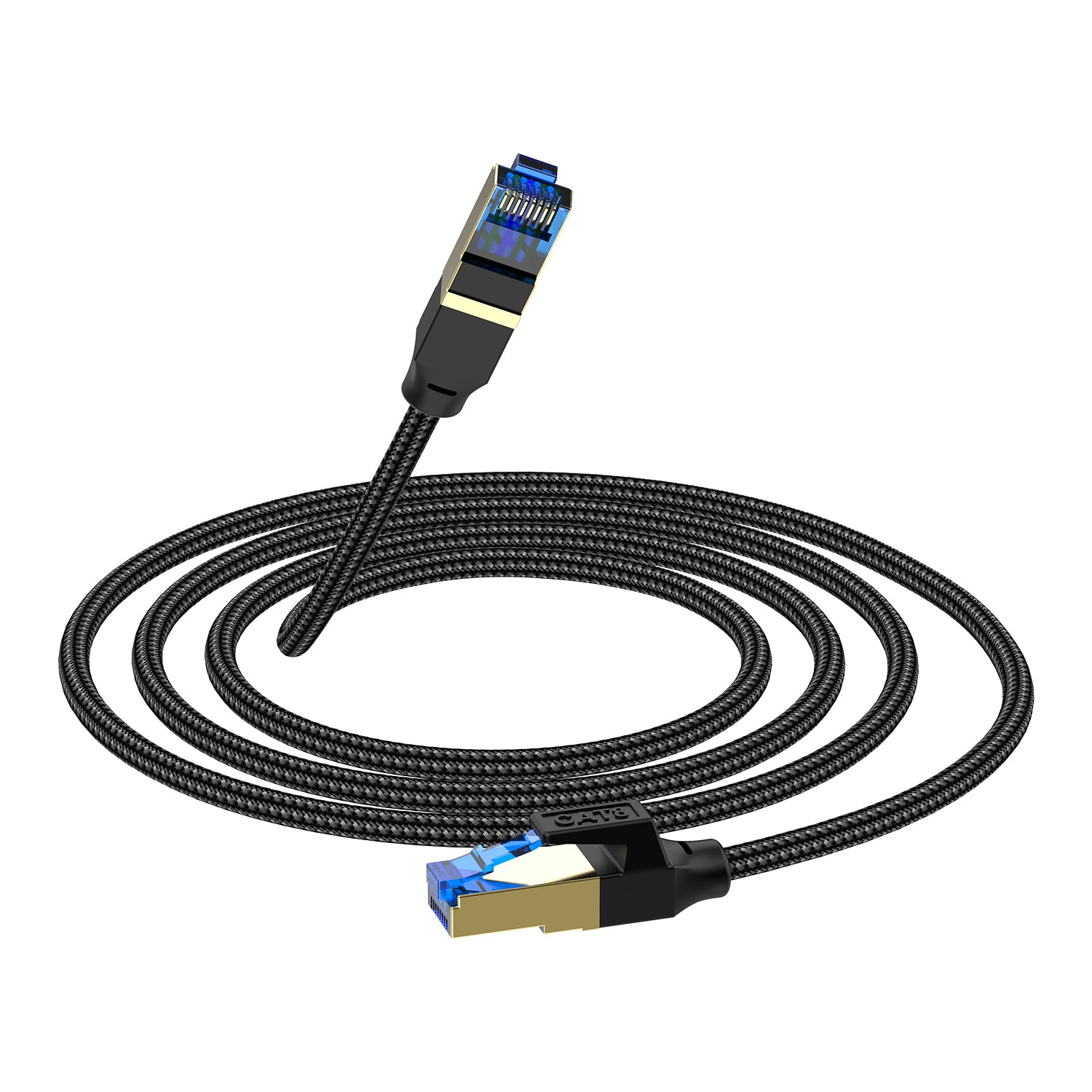 Cat 8 Ethernet Cable, High Speed Gigabit Braided RJ45 Lan Patch Network Cable | 40Gbps 2000Mhz