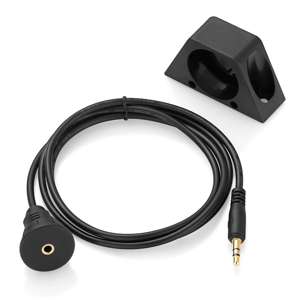 3.5mm 1/8" AUX Audio Jack Extension Cable with Mounting Panel for Car Boat and Motorcycle 1m