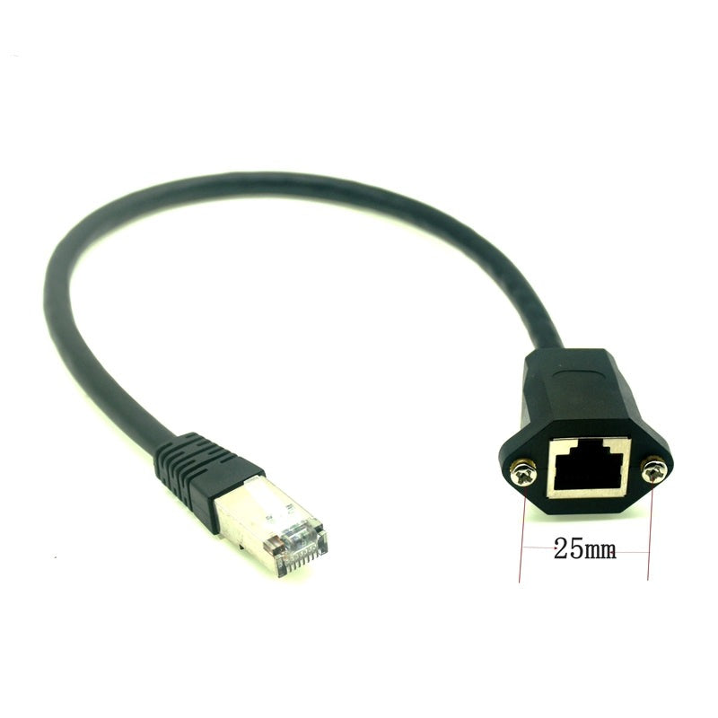 RJ45 CAT6 Male to Female Panel Mount Ethernet Lan Network Extension Cable 2m