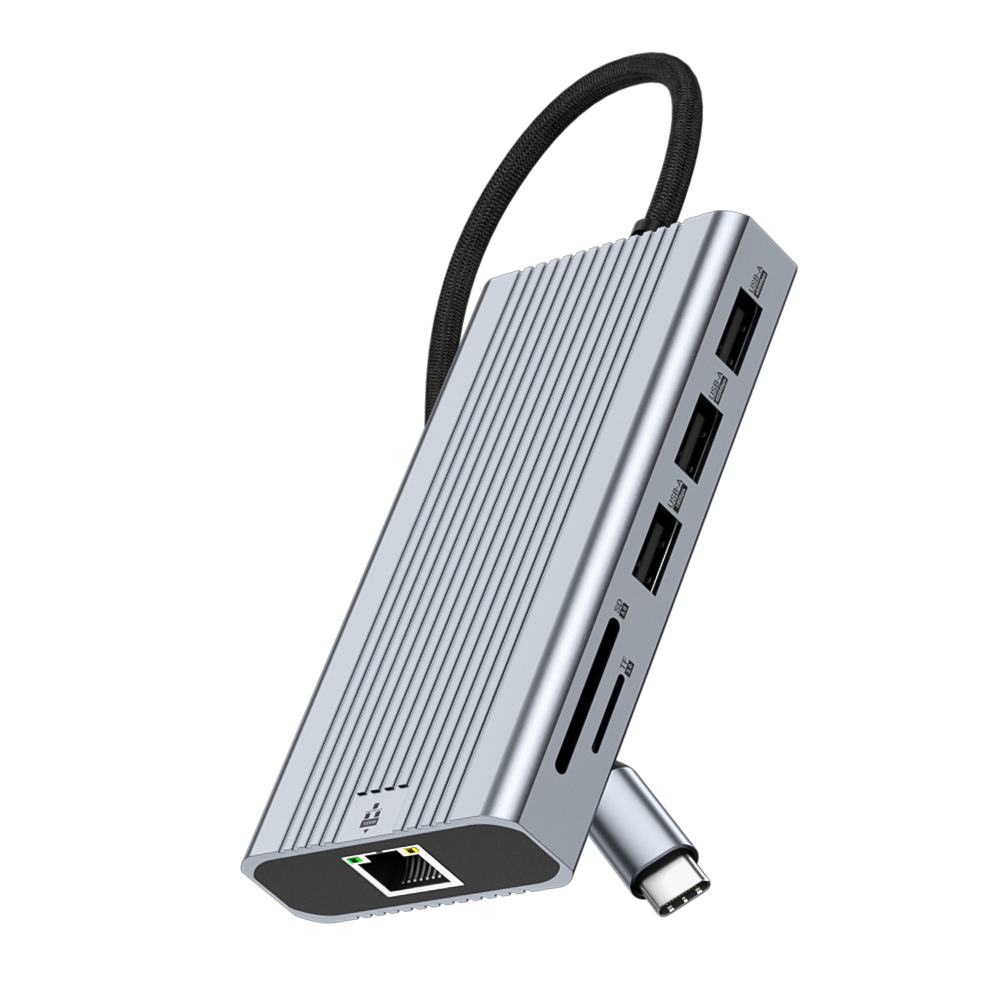 USB-C 10 in 1 Laptop Docking Station – 2x HDMI 4K 60Hz, Multi-Port Hub with 10Gbps Data Transfer