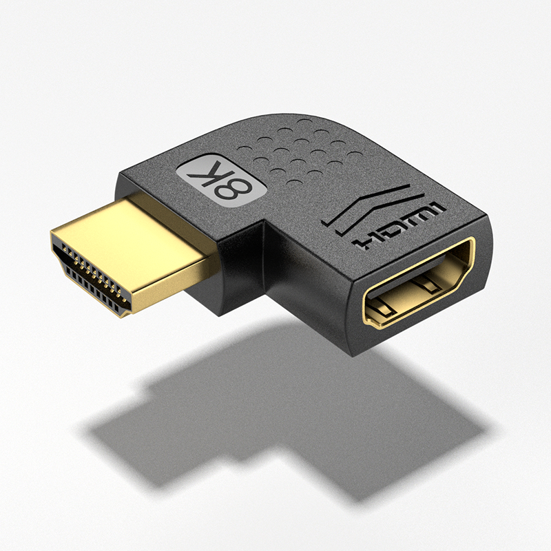 HDMI male to female 90 degree connector