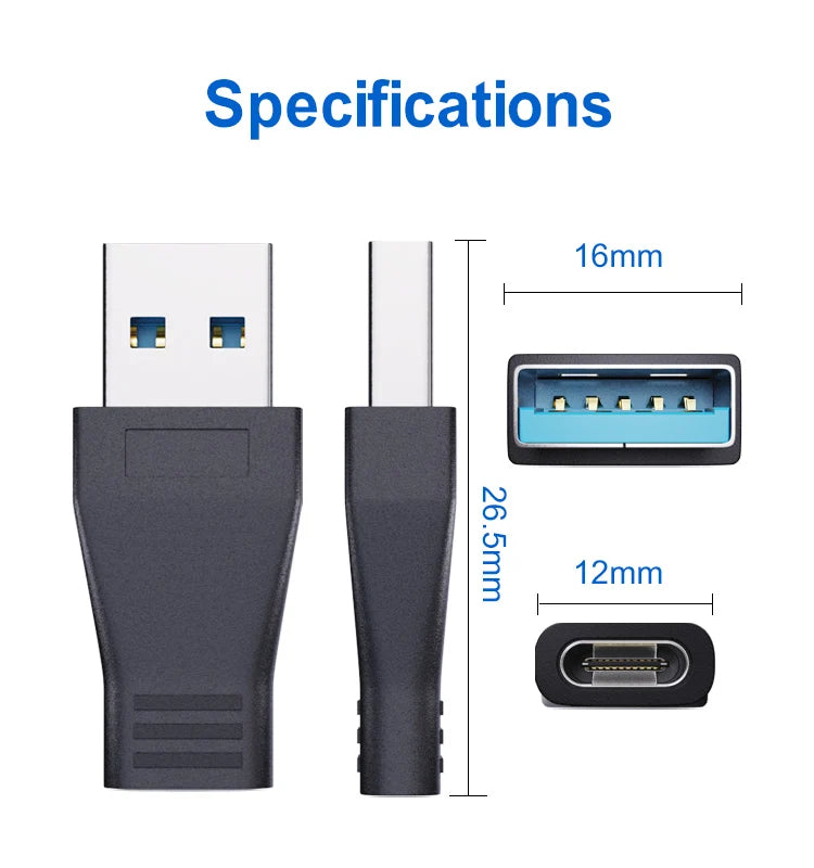 USB 3.0 A Male to USB C Female OTG Converter Extension Adapter