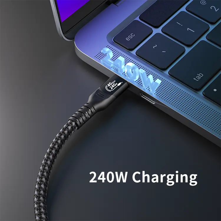 USB C High Speed Transmission USB4 Cable EPR 240W 40Gbps 8K 60Hz
