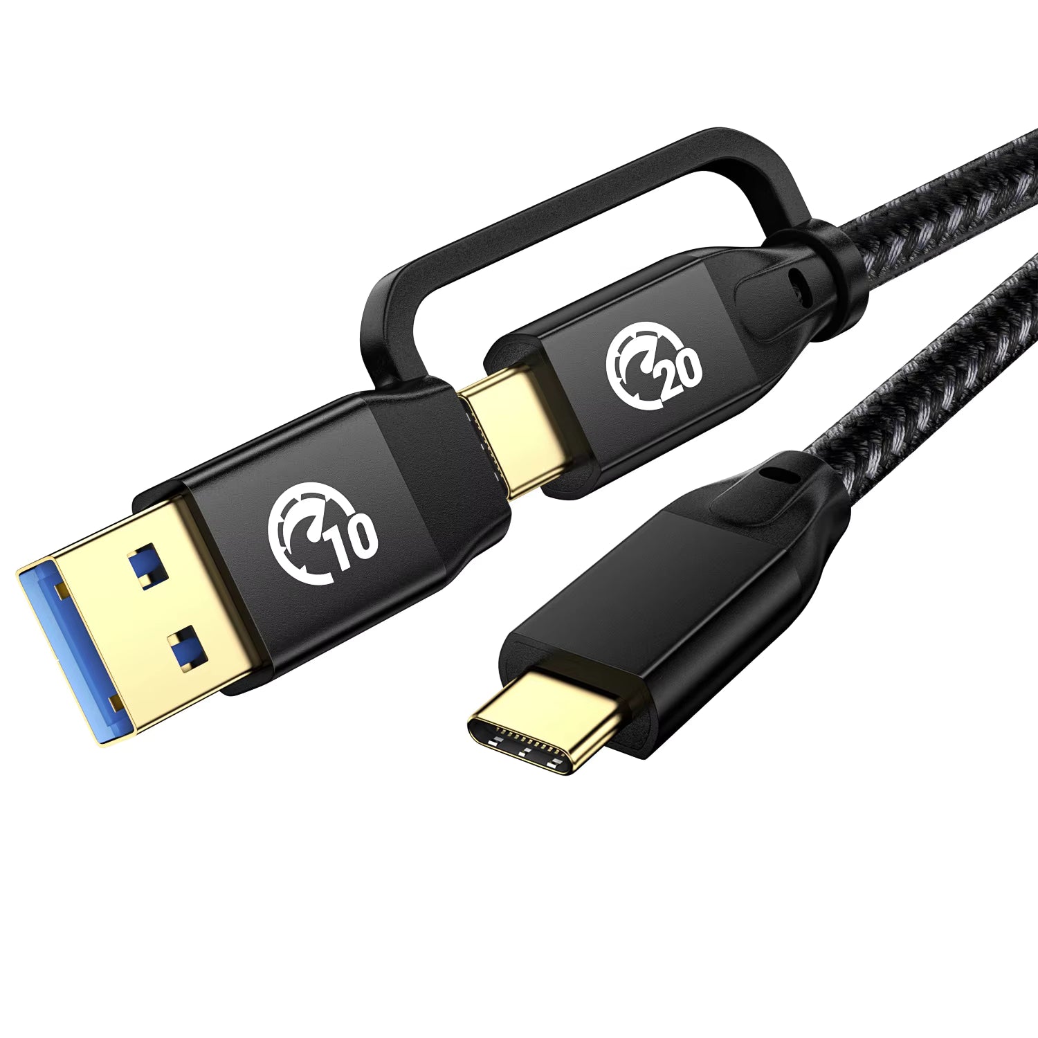 2-in-1 USB 3.1 Cable | USB-C to USB-C & USB-A to USB-C, 100W Fast Charging, 20Gbps Data, 4K@60Hz