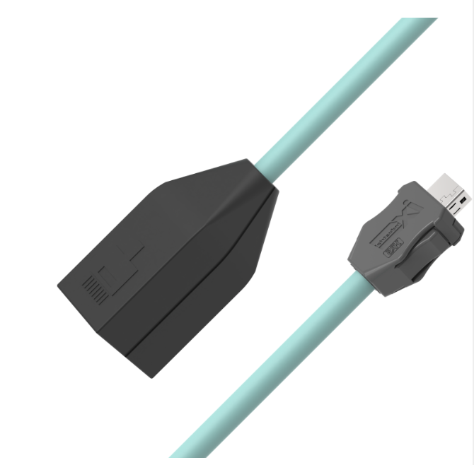 IX A-key to RJ45 female CAT6A industrial Ethernet cable