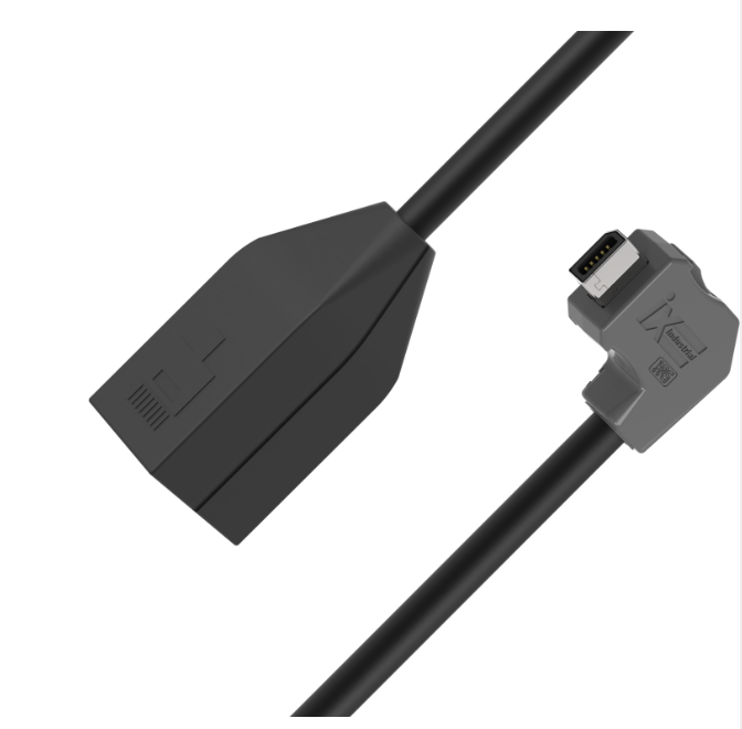 IX A key to RJ45 female CAT6A industrial Ethernet cable