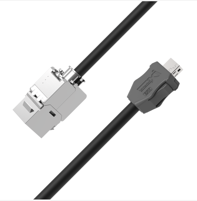 IX A-key to RJ45 keystone jack CAT6A industrial Ethernet cable