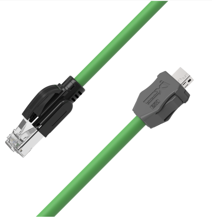 IX industrial CAT6A Ethernet cable IX A Key to RJ45 male