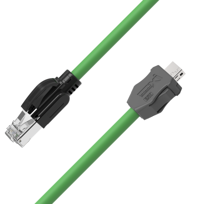 IX industrial CAT6A Ethernet cable IX A Key to RJ45 male