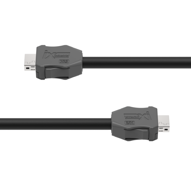 HDMI cable with connectors on a white background