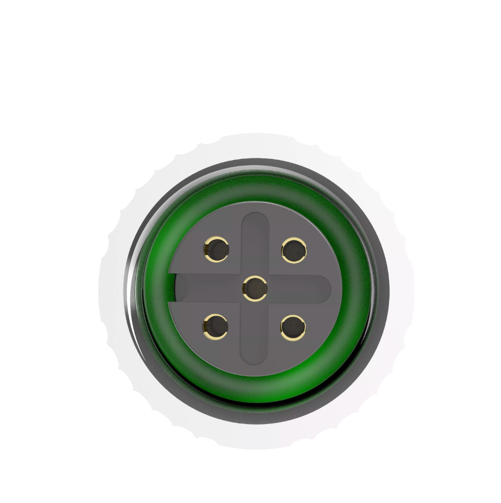 Industrial M12 A-code 5-pole female connector with open cable end