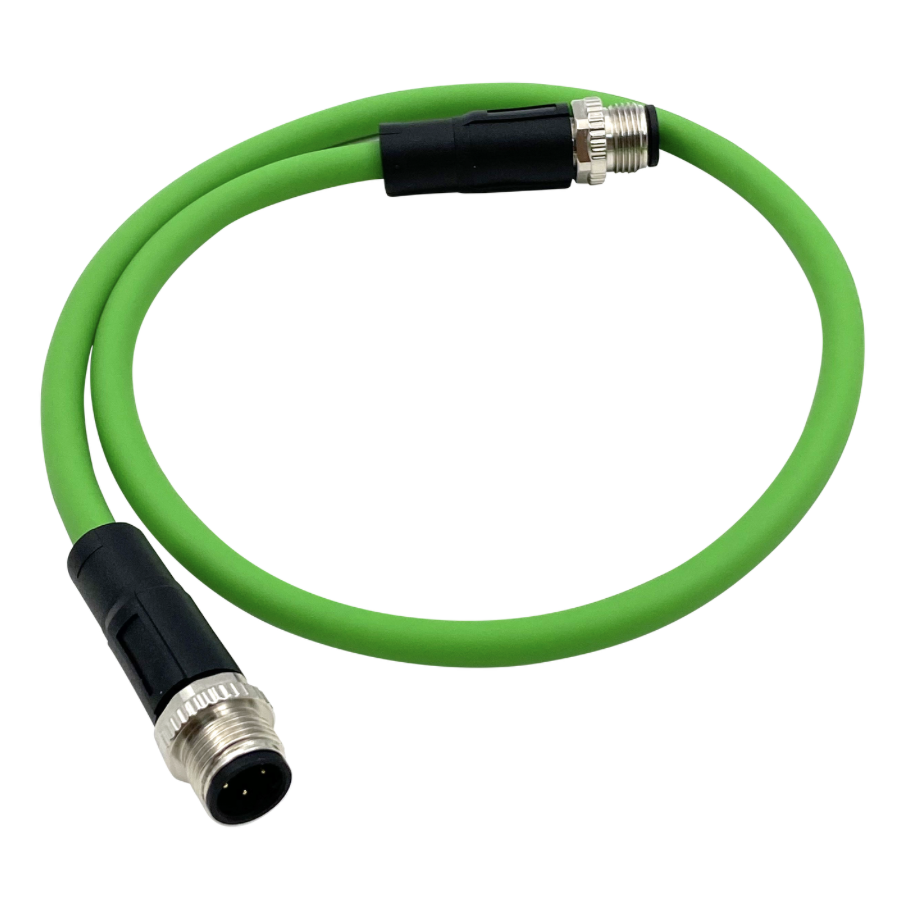 Industrial M12 D-code CAT5e shielded drag chain cable