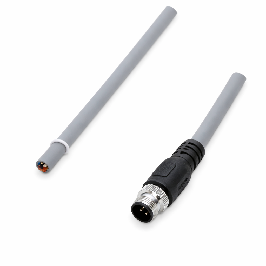 Industrial M12 K coded connector cable drag chain rated