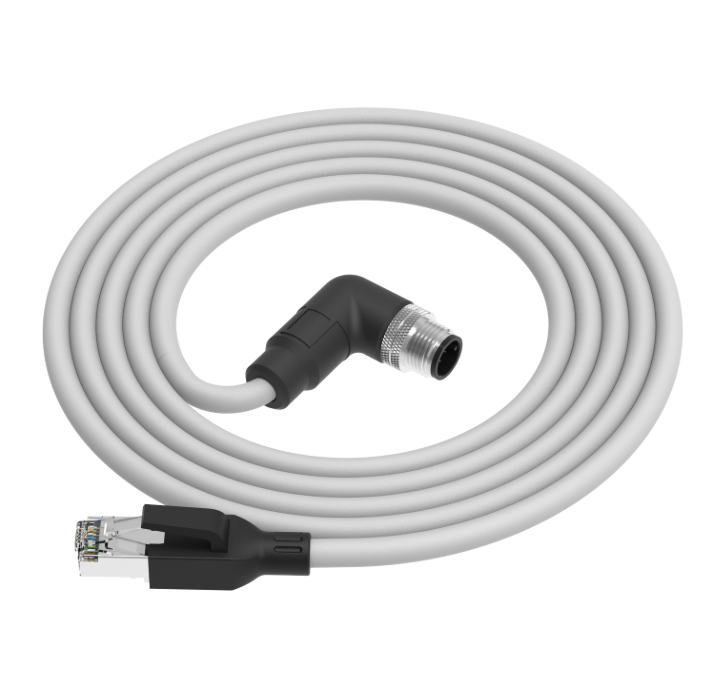 Industrial M12 to RJ45 shielded PUR cable IP67