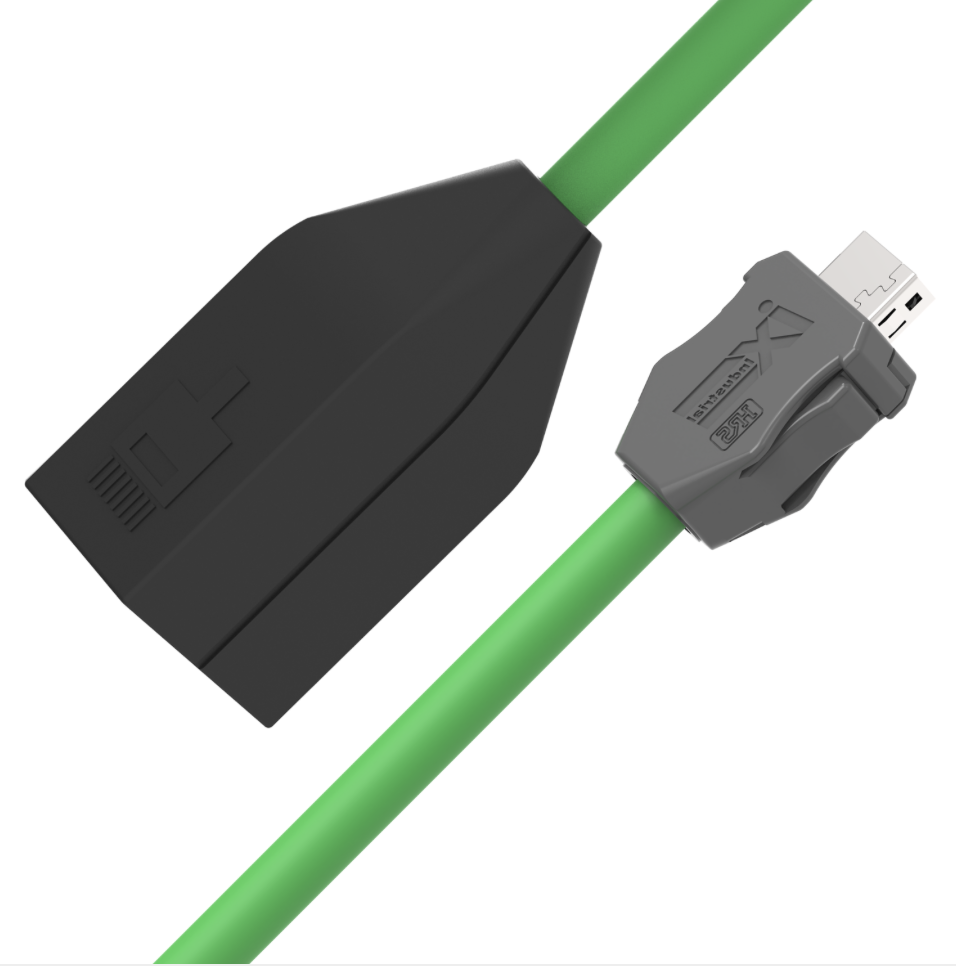 Industrial ix A-key to RJ45 Ethernet cable with PUR jacket