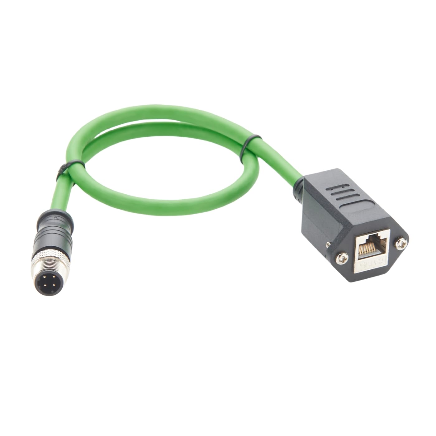 Profinet M12 4Pin D Code to RJ45 Female Industrial Cat6A Ethernet Extension Cable Screw Panel Mount IP67 Shielded Industrial Camera Cable