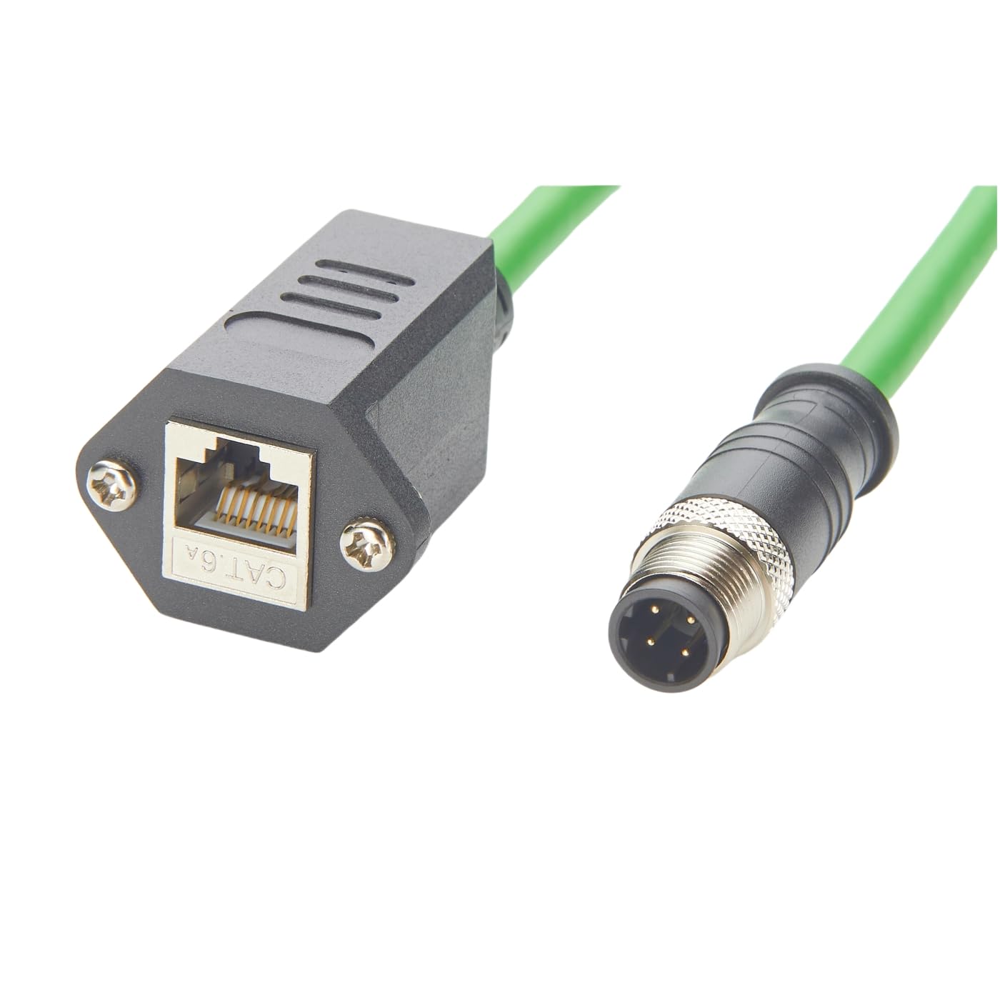Profinet M12 4Pin D Code to RJ45 Female Industrial Cat6A Ethernet Extension Cable Screw Panel Mount IP67 Shielded Industrial Camera Cable